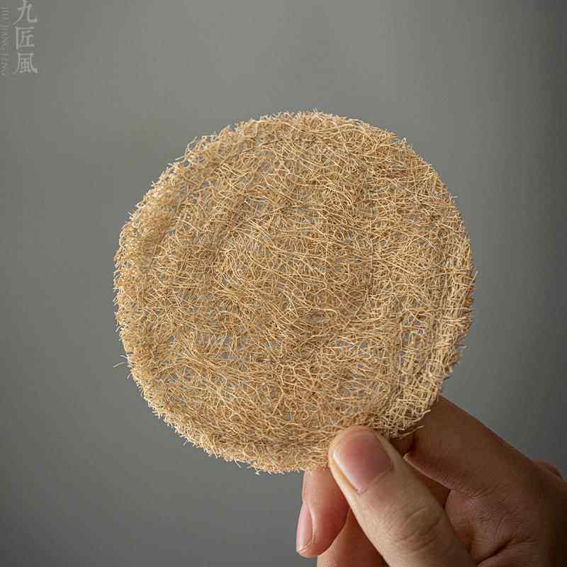 九匠风 丝瓜络茶壶垫壶承紫砂壶垫茶席茶杯隔热垫手工加厚丝瓜垫