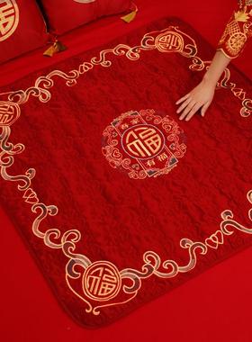 结婚礼喜被子坐福福垫女方陪嫁用品新娘压床喜垫婚房布置百福之新