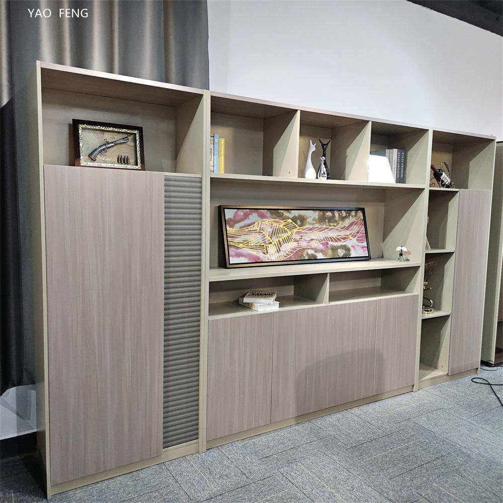 办公室边柜地柜储物柜矮柜文件柜隔断展示柜带灯到顶柜整墙书柜子