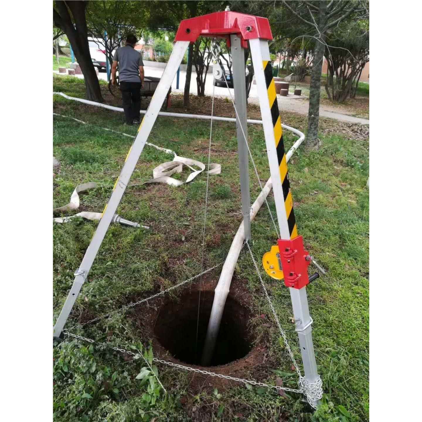 加厚防可三收缩救援脚架一套 多功能口猎雕(机消救援架 井铝合金
