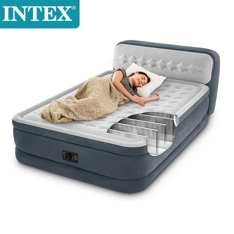 INTEX64448靠背线拉充气床垫双人加大加厚冲气床靠背家用气垫床