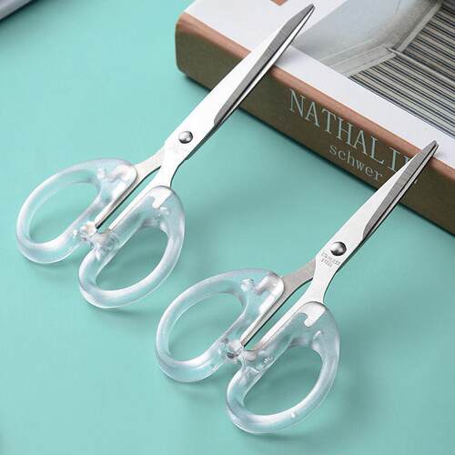 Minimalist see-through household scissors, perfect for stude