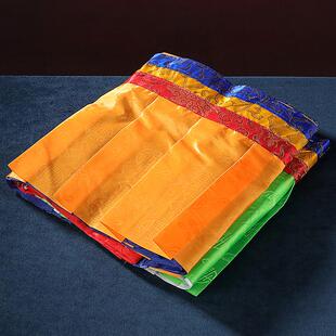 西藏五色藏式帷幔八吉祥普玛围幔墙围挂帘幢彩色桌围墙面装饰黄色