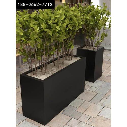 花坛种植箱户外铁艺花箱围栏室外售楼部广场不锈钢长方形花槽花池