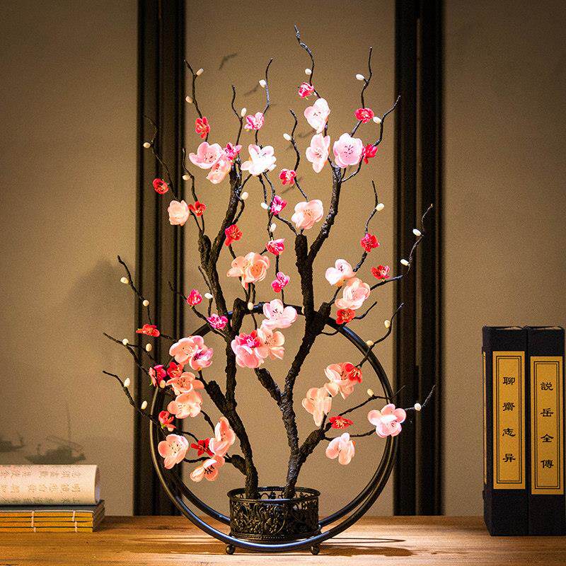 2026新款新中式家用客厅玄关鞋柜电视柜酒柜装饰品高端大气摆件花