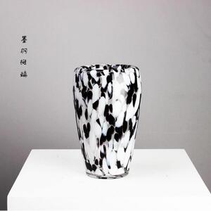 水墨件斑点敞口玻璃花瓶家居玫鲜花合瑰百水养摆干花创意1中古风