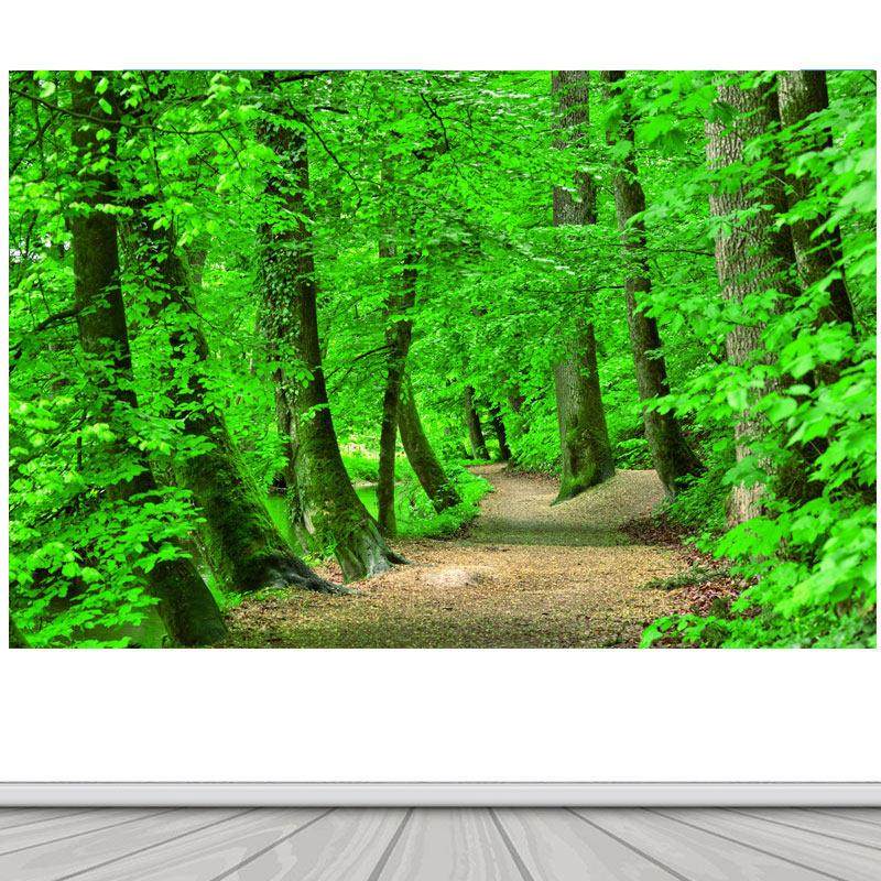树林树叶树干绿色林间风景装饰墙画客厅办公室沙发背景墙自粘贴画,个性定制/设计服务/DIY,写真/海报印制,淘宝优惠券,粉丝福利购,淘宝优惠卷