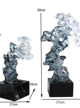 简约脂假PZ901山太湖石摆件禅意居博古架样板房家酒树店雕玄塑关