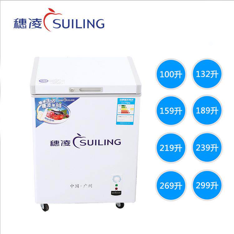 穗凌家用小型冷冻冰柜冷藏单温商用卧式盖门促销冰箱冷柜