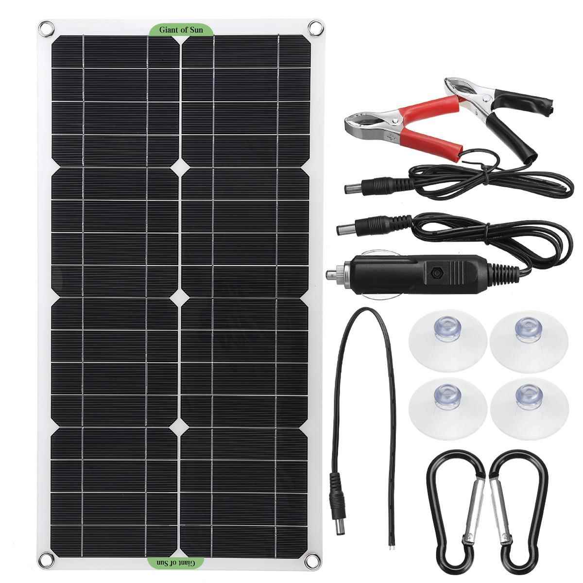 单晶太阳能板套装控制器登山扣充电汽车电瓶电商18V12V