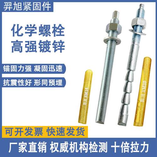 高强度化学螺栓倒锥化学锚栓膨胀螺丝M8M10M12M14M16M18M20M24M30