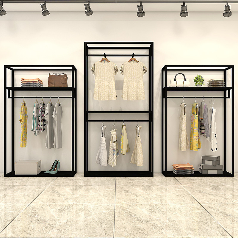 铁艺服装店展示架展示架挂衣架男女装店货架落地式陈列架中岛架子