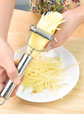 不锈钢削皮器土豆削皮刀多功能刮皮器厨房瓜果削皮刨丝二合一神器