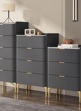 意物式室岩板五斗柜客厅实木柜轻奢现代简约卧FNJ储斗抽屉收纳柜