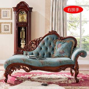 60271美人榻欧式 全实小椅木客厅别 布艺贵妃躺单美人卧室户型ZG 式