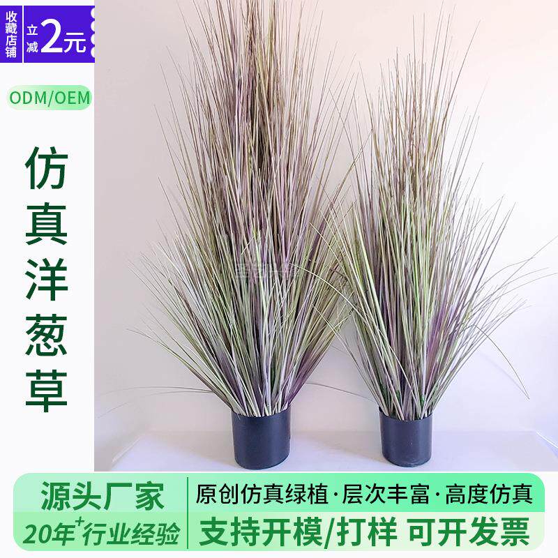 洋葱草装饰品干草仿真草绿植造景饰品绿植植物仿真洋葱草盆栽摆件