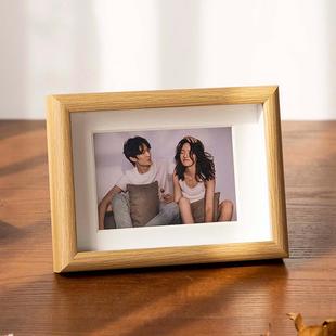 打印照片加相框定制diy八8寸7寸洗相片做成相册复古实木相框摆台