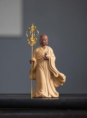 正品中式禅意人物瓷工装艺陶品地藏件王菩萨佛像摆家居客厅博古架