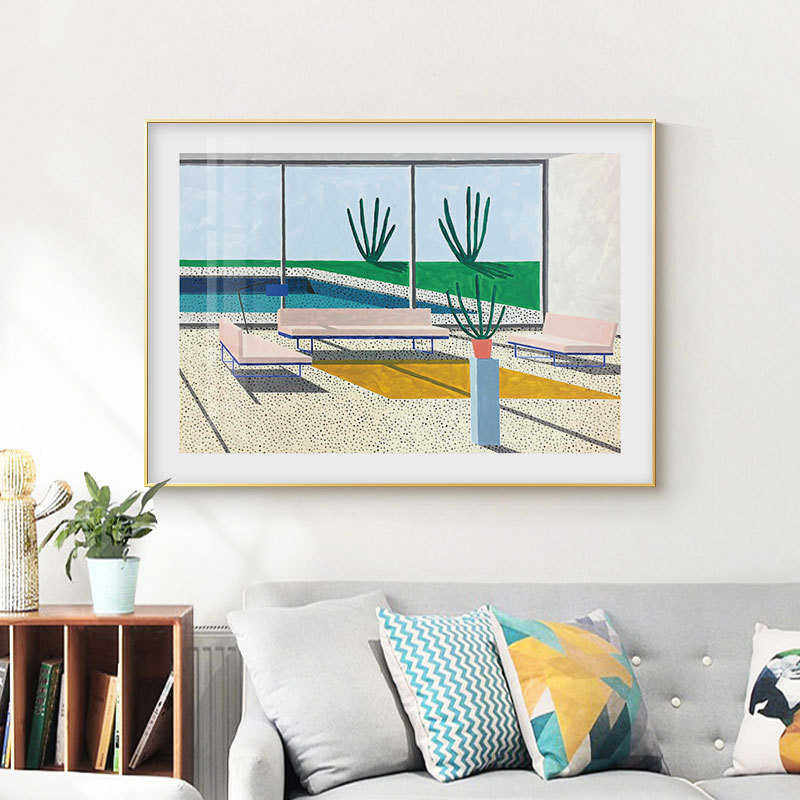 北欧简约温馨风景装饰画仙人掌泳池室内挂画客厅卧室书房桌面摆画,家居饰品,现代装饰画,淘宝优惠券,粉丝福利购,淘宝优惠卷