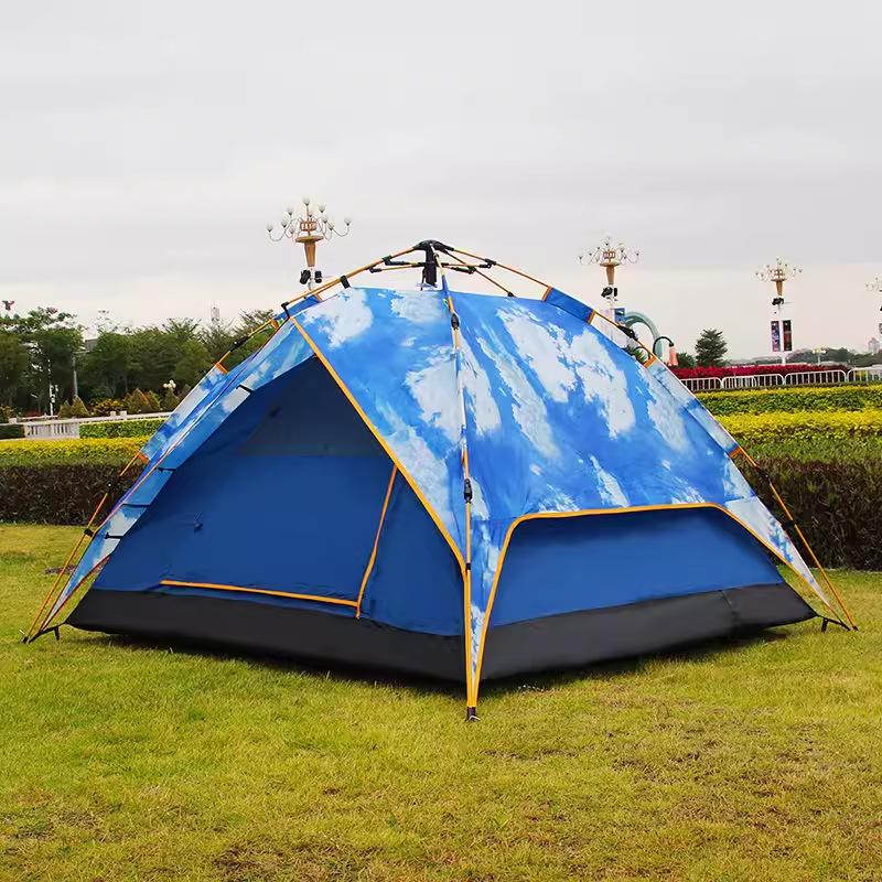 户外全自动3-4人野外露营大帐篷沙滩免搭建公园草地室内折叠帐篷
