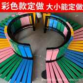 公园户外椅防腐围树座椅木椅室外长长凳休闲幼DUM儿椅园塑木树池