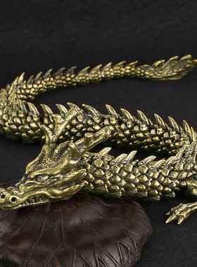 黄铜可活动龙爆款热销 3 D活体神龙摆件古董古玩生肖龙工艺品收藏