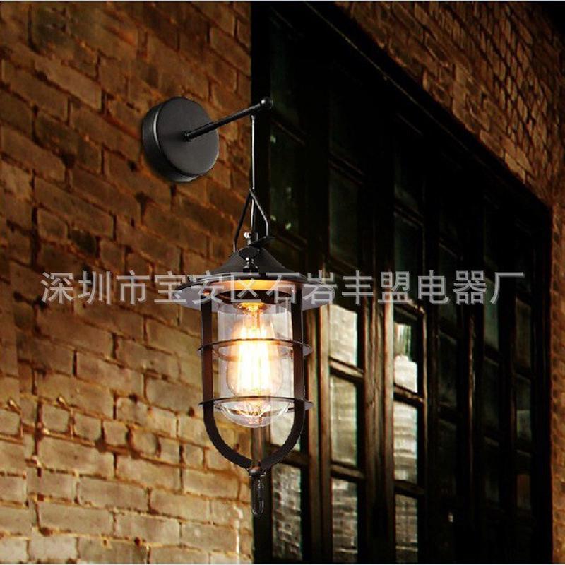 销售复古壁灯美式工业风复古客厅创意酒吧餐厅单头船坞吊灯