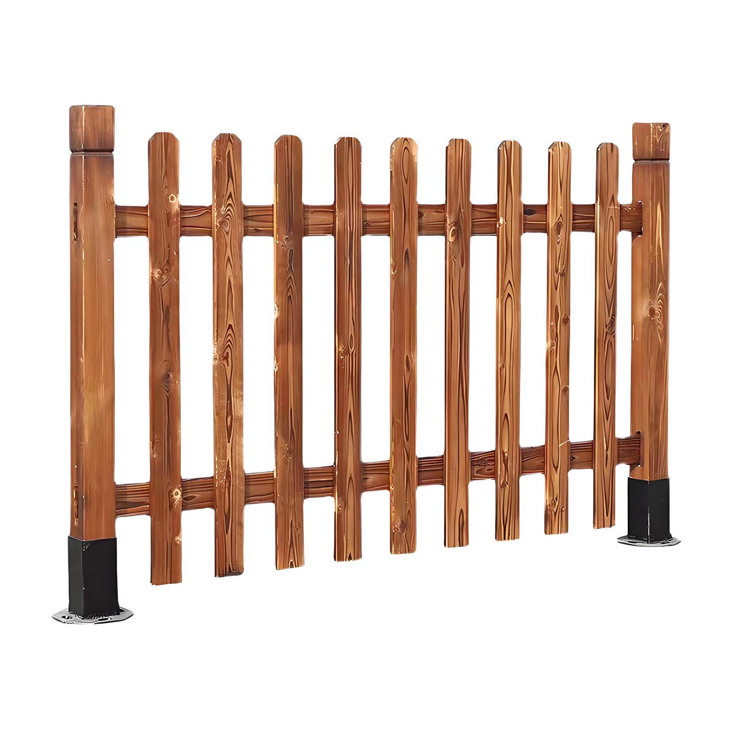 炭化防腐木栅栏室外花园草坪栅栏装饰庭院菜园墙室外隔断平栏杆