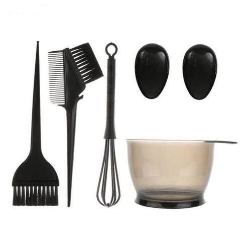 5PCS Hair Dye Color Brush Bowl Set with Ear Caps Dye Mixer H