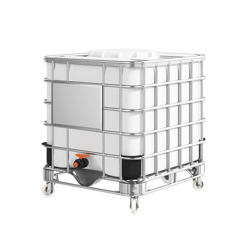 全新IBC吨桶1000L大开口径加厚食品级储水桶白塑料桶集装桶带滑轮