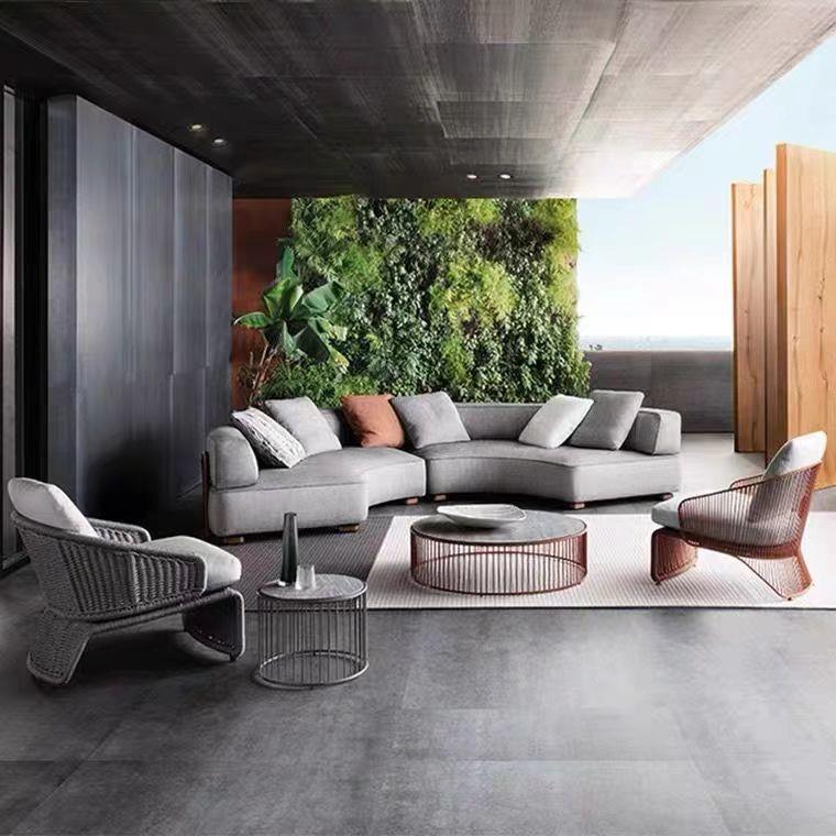 户外藤人沙发休闲创意单人双设计师藤椅789阳庭院沙发几茶北欧简