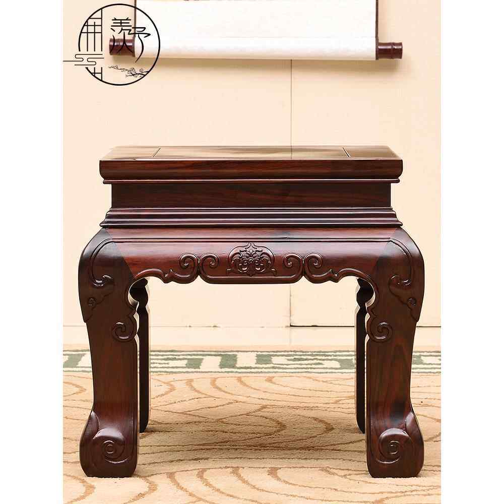 四方凳矮凳厚重款子孙凳印尼黑酸枝阔叶黄檀小方凳中式家具