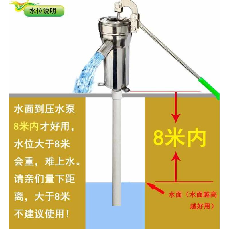 大头款压水井配支架不锈钢家用井头摇水机水泵井泵手动抽水机底架