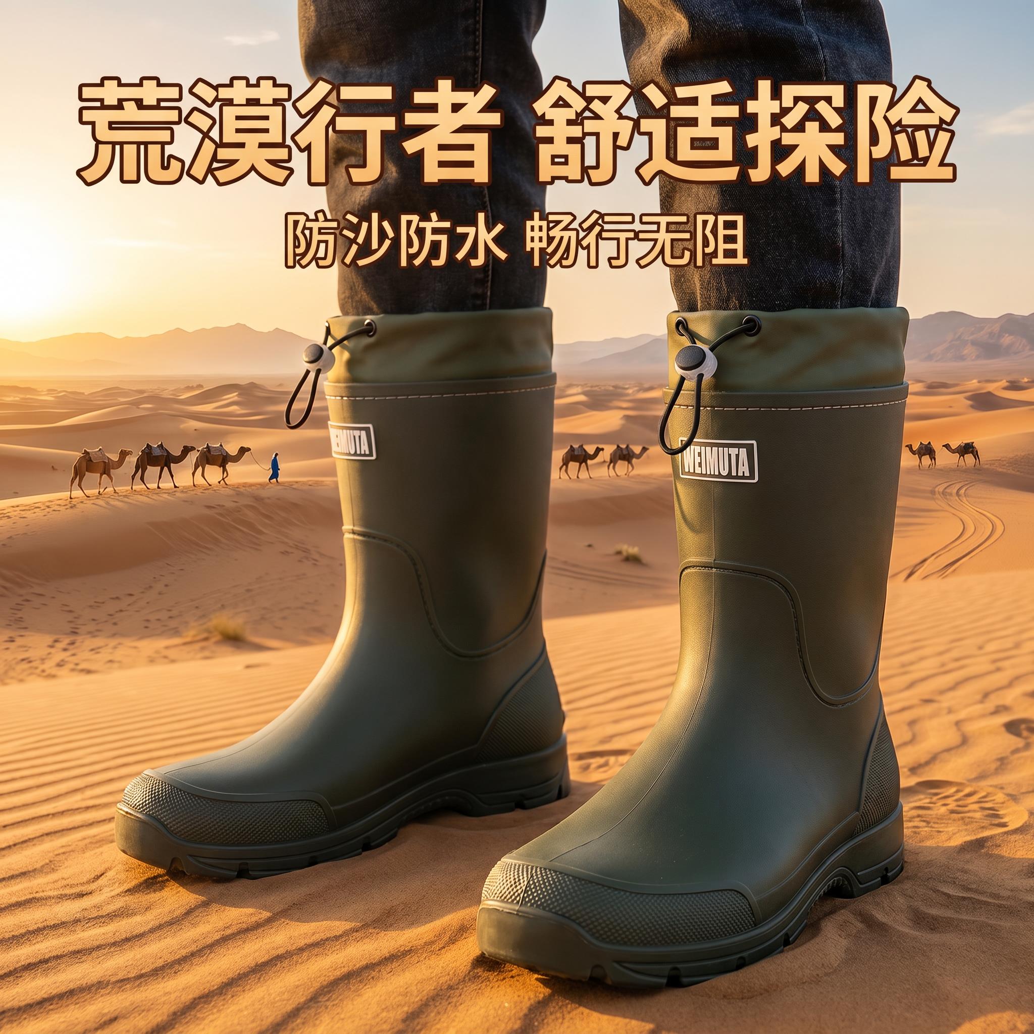 沙漠防沙鞋套防沙防水防滑加厚耐磨反复使用赶海防水登山户外钓鱼