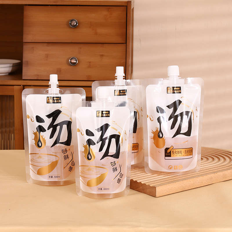 一次性外卖汤袋螺蛳粉汤汁打包袋商用分装热汤料面汤底自立吸嘴袋