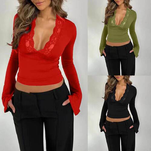Early Autumn Basic Layering Long Sleeve Top Blouse