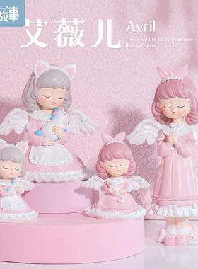 跨境艾薇儿天使女孩摆件家居卧室装饰桌面摆件抱独角兽创意礼物