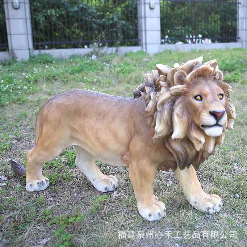 仿真老虎摆园景观子动物摆件林别墅公园庭院酒件老虎狮子店狮模型