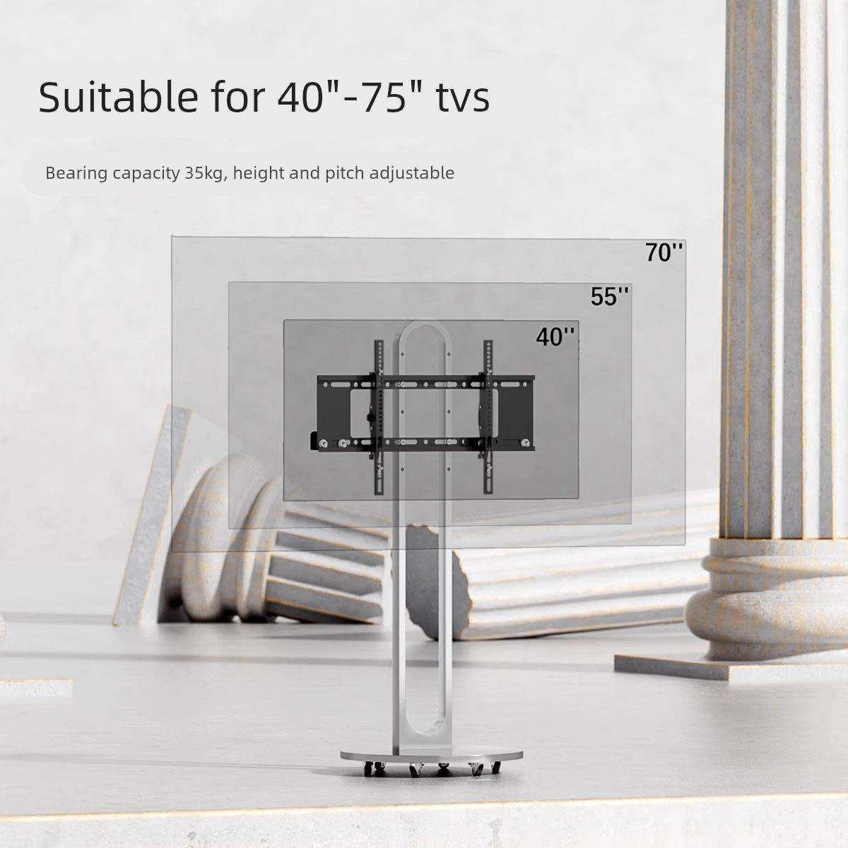 圆盘落地电视支架银狐电视机移动推车架子55/65/75寸立式电视柜