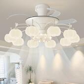 2油025新款 电客厅风扇灯现代简约奶风扇全灯光146谱护眼静音中山