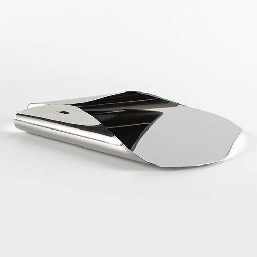 设计师款不锈钢几何三角卷边托盘果盘摆件样板房售楼处艺术装饰品