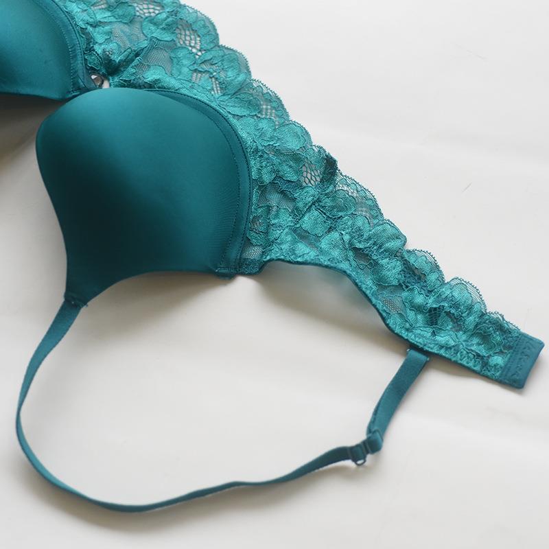 smooth bra big deep lace sexy cup V bra Gathered seamless