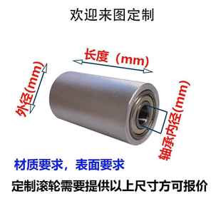 无动力滚筒铁轮双轴承滚轮调偏轮平皮带用惰轮砂带机封箱机从动轮