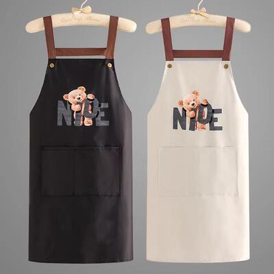 Waterproof and Oil-Resistant Home Kitchen Bib Apron, Fashion