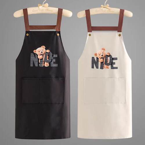 Waterproof and Oil-Resistant Home Kitchen Bib Apron, Fashion