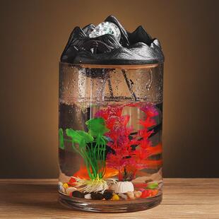 意中式 假山流水喷泉摆件客创ESW厅办公室小型流水鱼缸桌招财景面