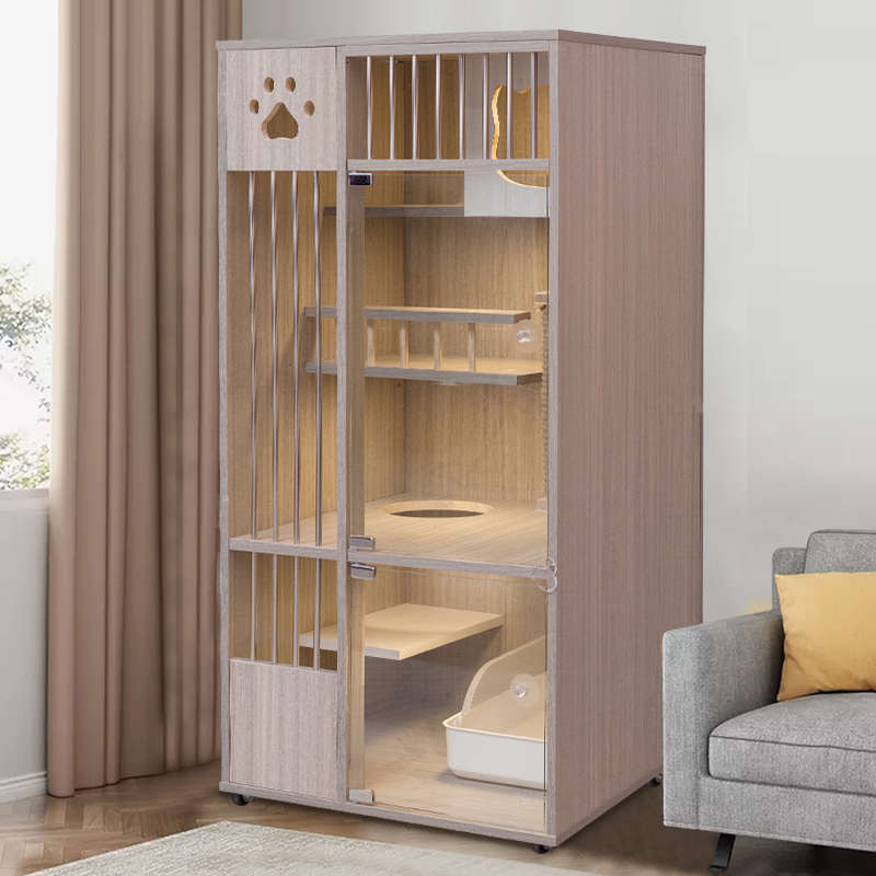 iv实木猫笼子别墅猫笼猫舍猫屋家用猫别墅室内猫咪房子猫窝柜防水