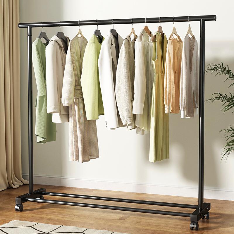 晾衣架落地折叠晒衣架阳台卧室挂衣架子晒衣服室内晾衣杆加厚碳钢