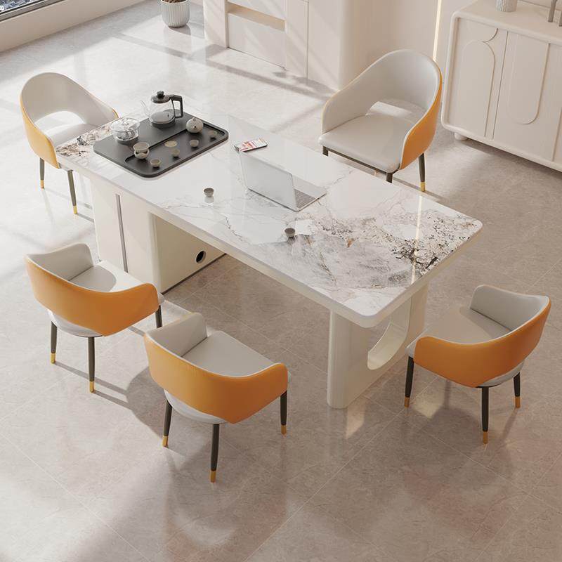 奶油风岩板茶桌椅组合现代轻奢家用小户型阳台泡茶桌美容院接待桌,住宅家具,家用茶台/茶桌,淘宝优惠券,粉丝福利购,淘宝优惠卷