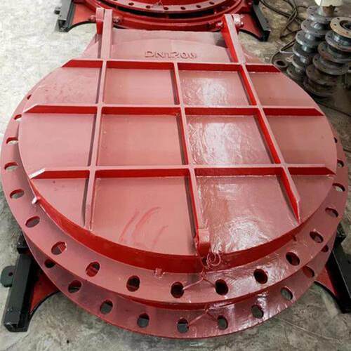 铸铁拍门对开式圆形拍门污水处理设备防倒灌法兰式圆形铸铁拍门